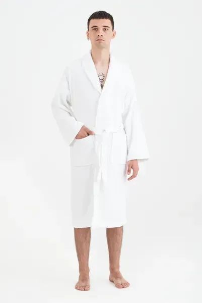 Халат махровый unisex Lotus Home - Basic Line white M svt-2000022189606 фото