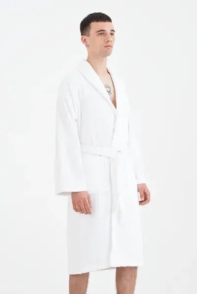 Халат махровый unisex Lotus Home - Basic Line white M svt-2000022189606 фото
