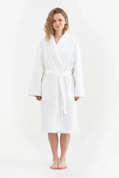 Халат махровый unisex Lotus Home - Basic Line white M svt-2000022189606 фото