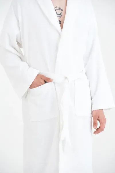 Халат махровый unisex Lotus Home - Basic Line white M svt-2000022189606 фото