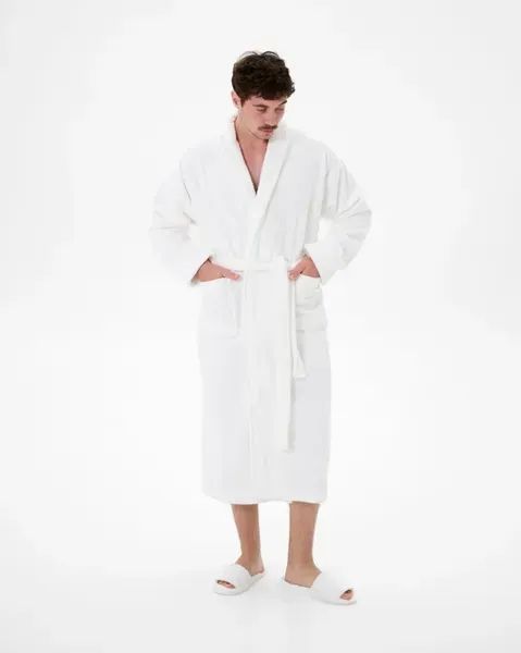 Халат махровый unisex Lotus Home - Basic Soft белый S svt-2000022339407 фото
