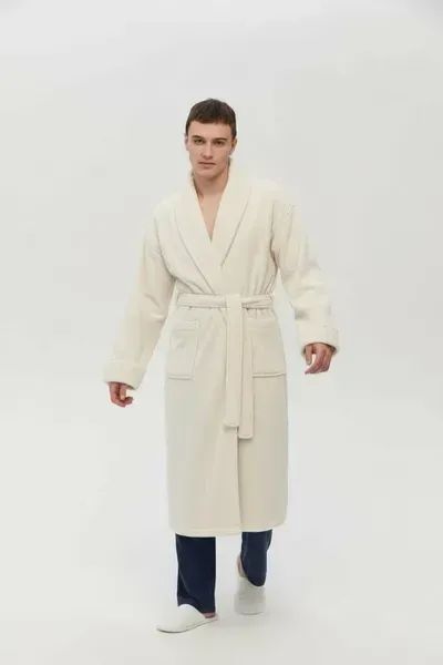 Халат unisex Lotus Home - Bold New Microcotton off white махровый S svt-2000022347860 фото