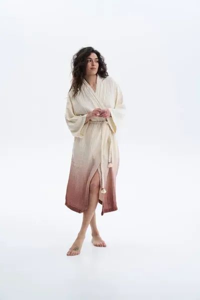 Халат Lotus Home - Nitra muslin beige S/M svt-2000022351041 фото